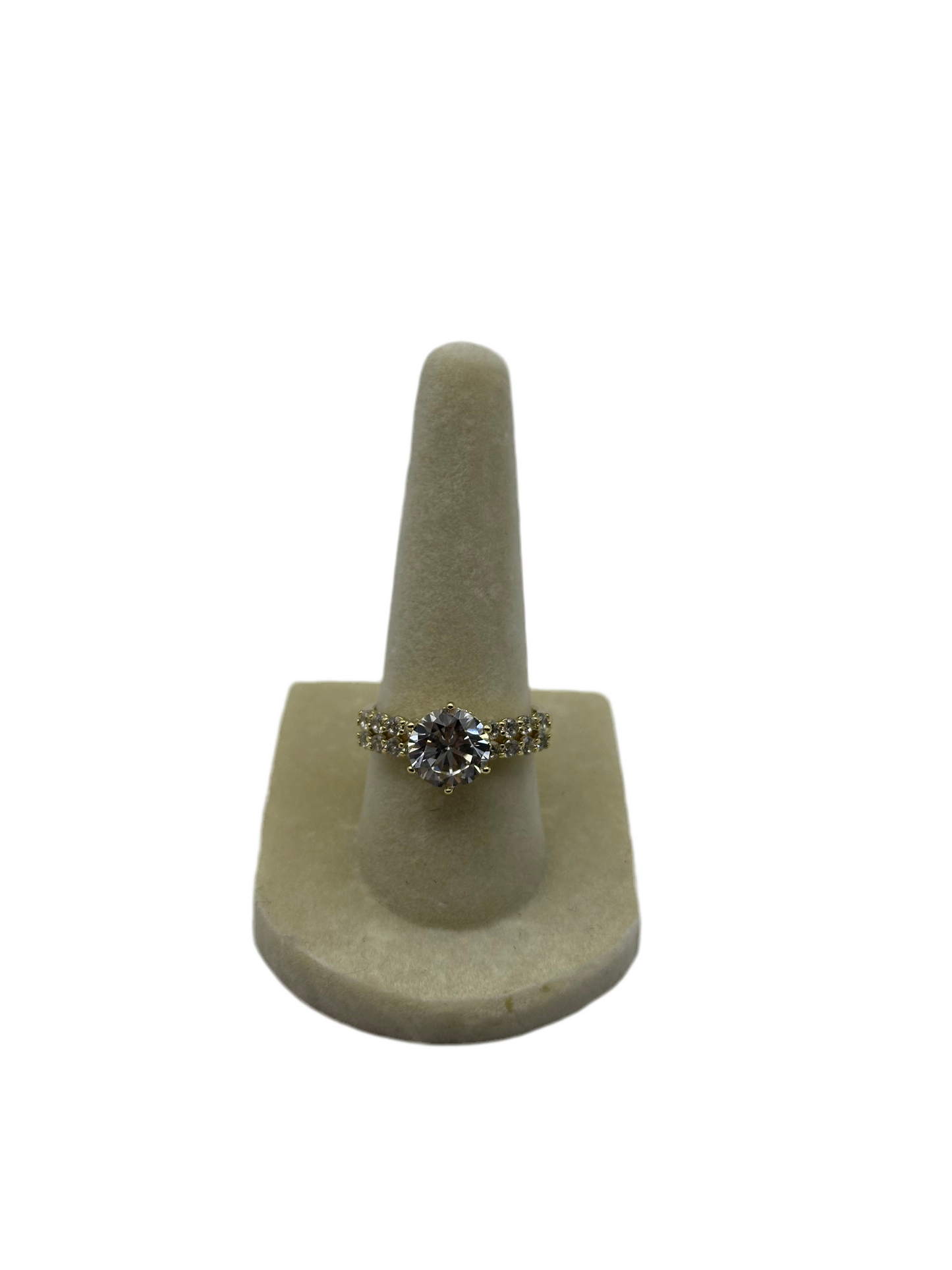 White Round Stone Ring