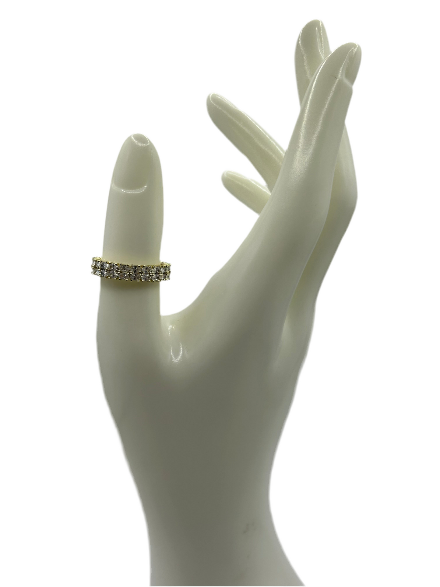 2 Line White Stone Band
