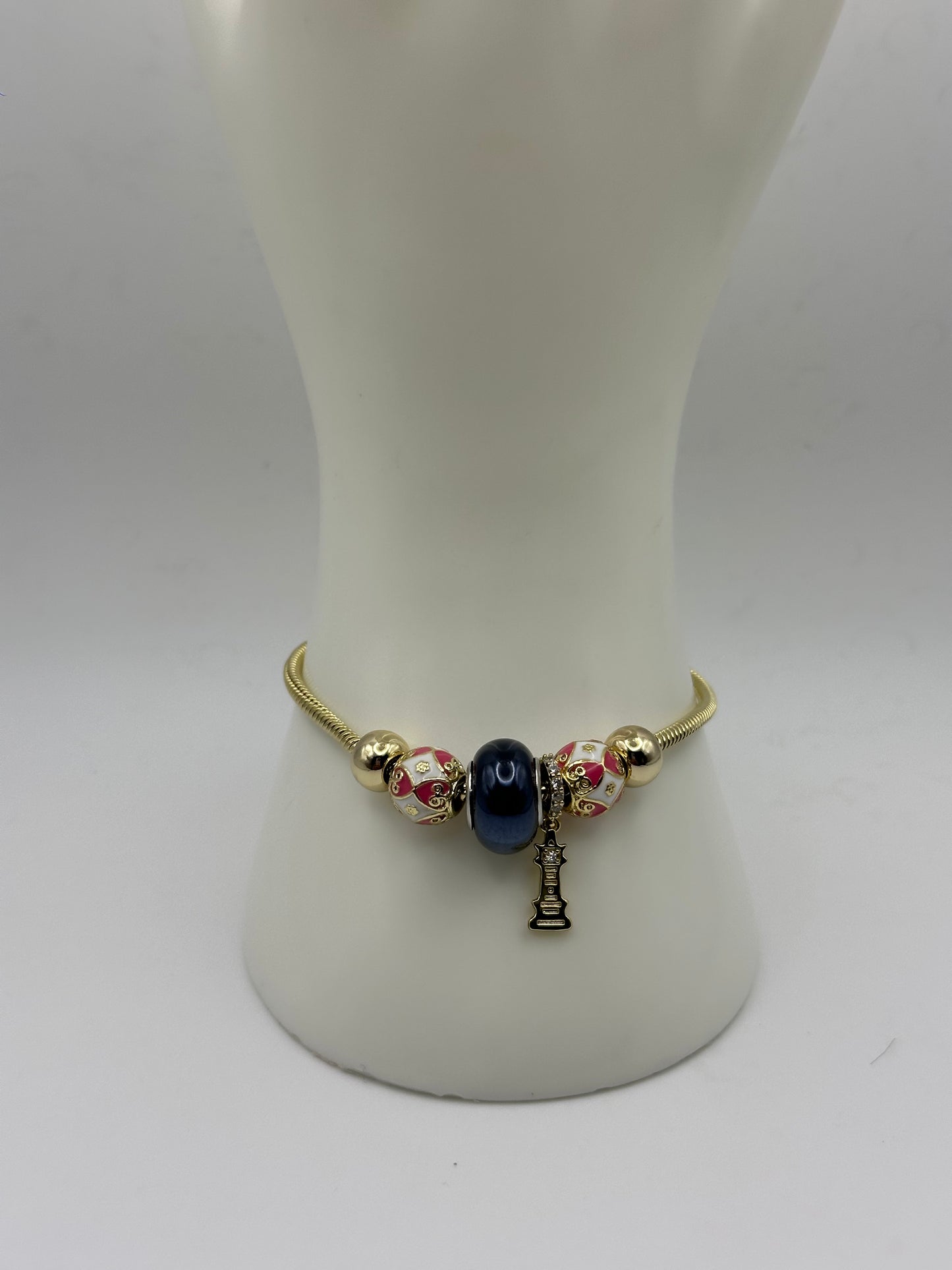 Gold Black Pan Bracelet