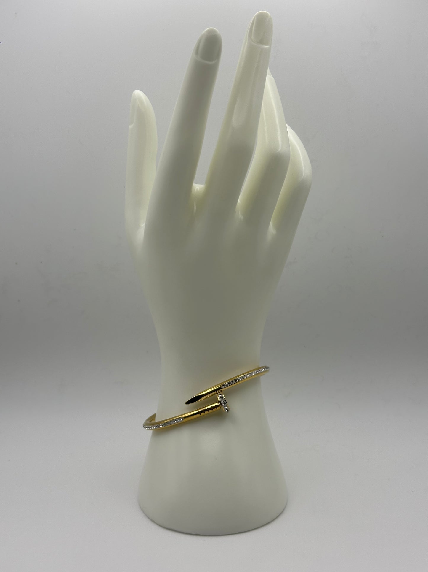 Nail Bangle w/ White Stones