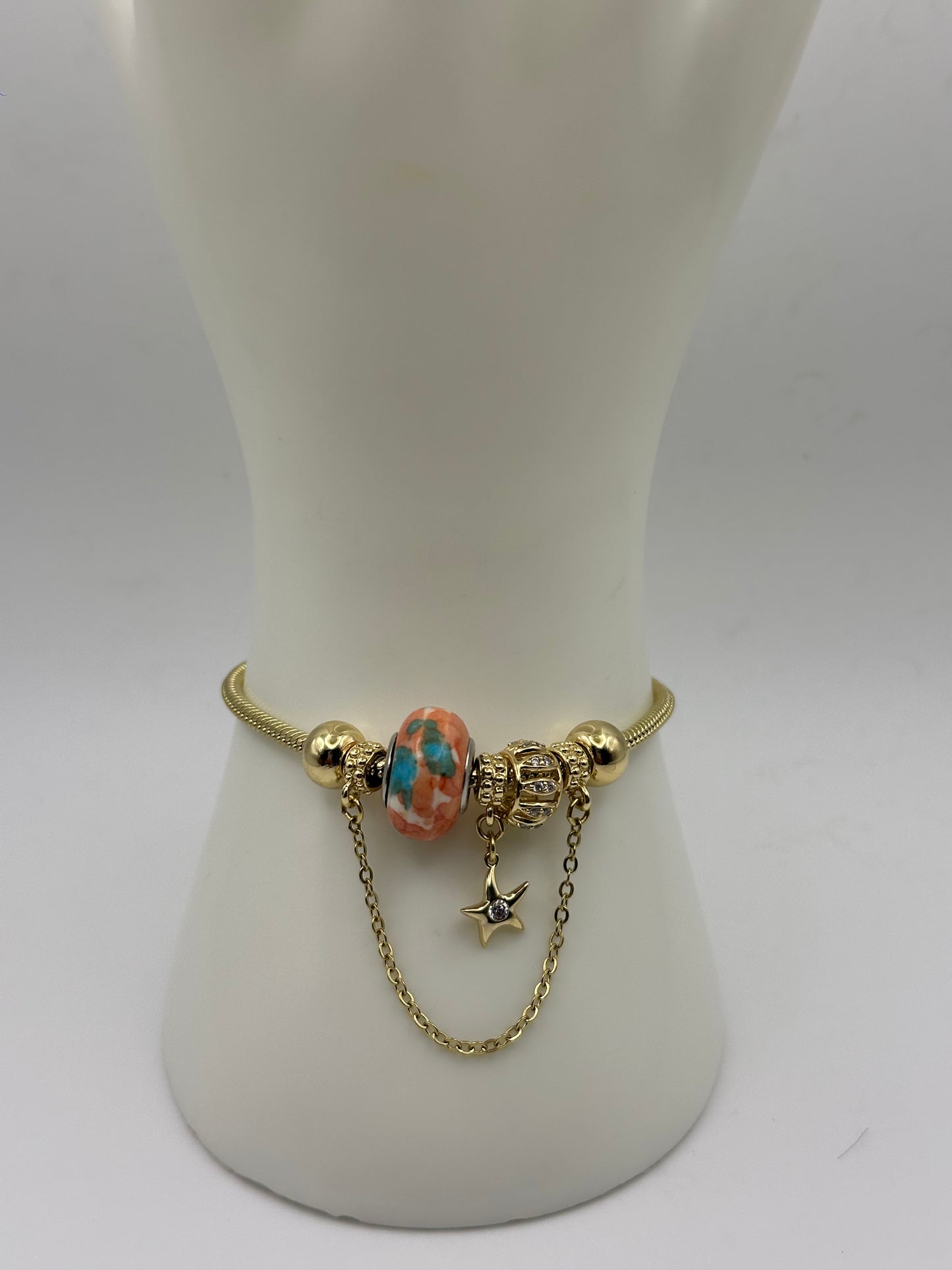 Gold Orange Pan Bracelet