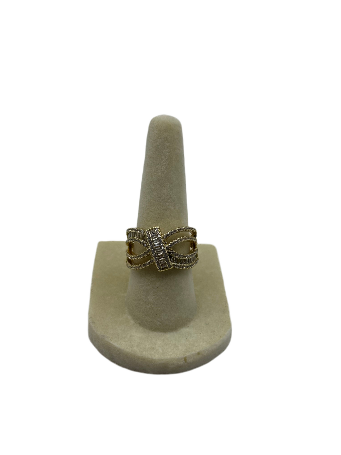 Chunky X White Stone Ring