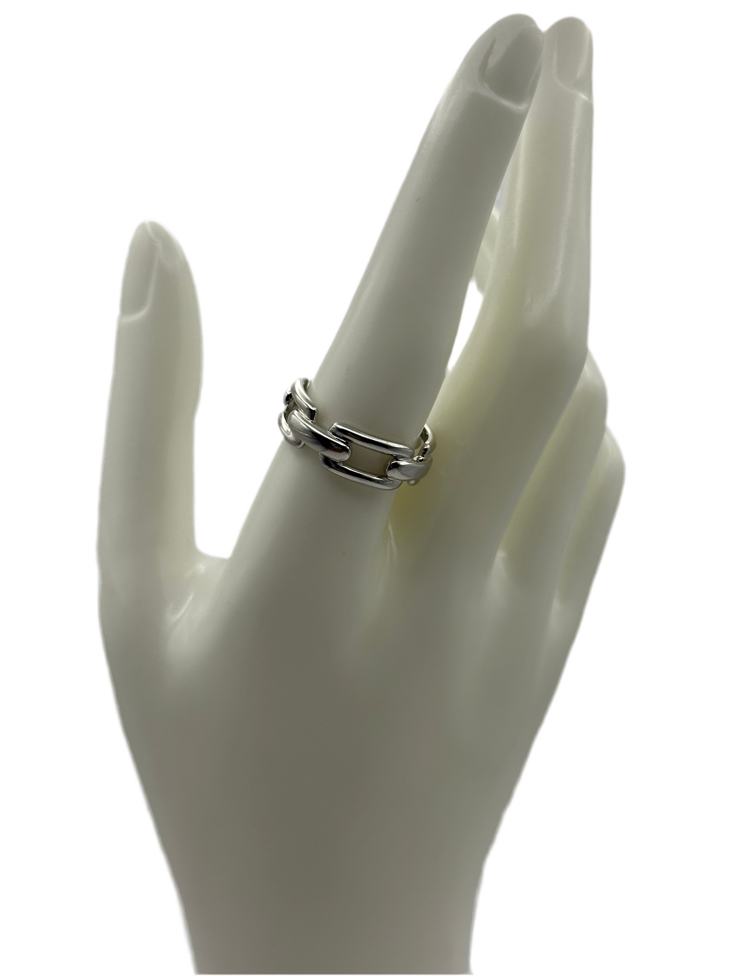 Silver Link Chain Ring