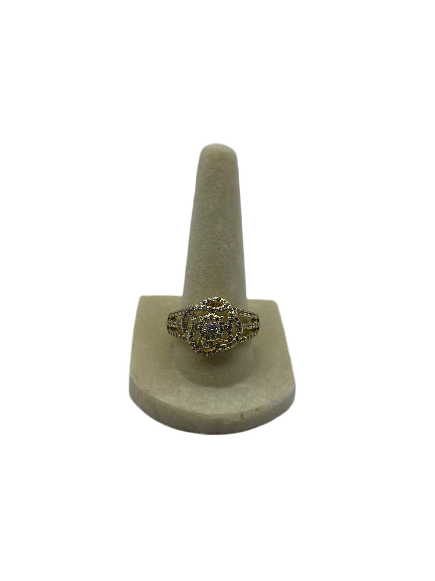 White Stone Flower Ring