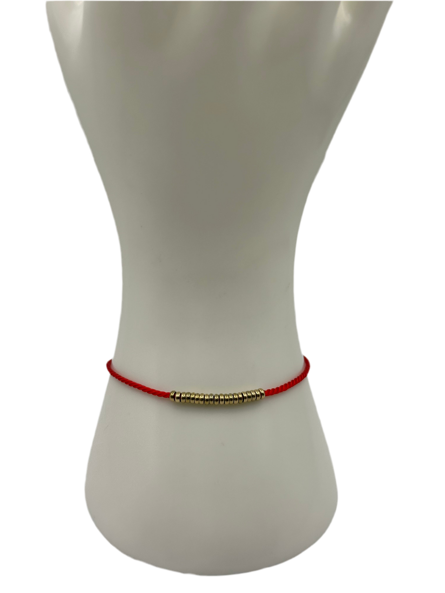 Red String with Gold Charms Bracelet