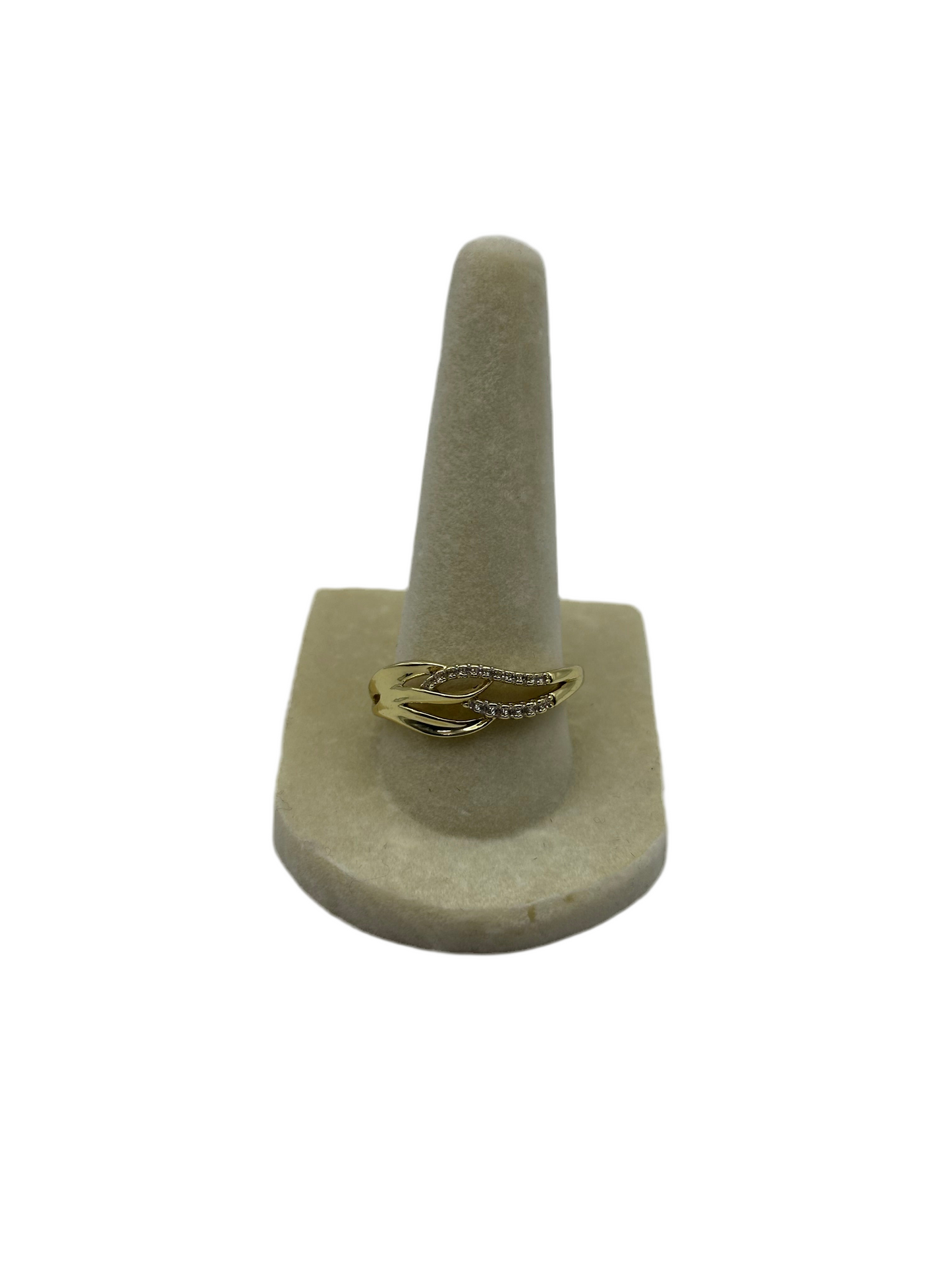 Leaf White Stone Ring