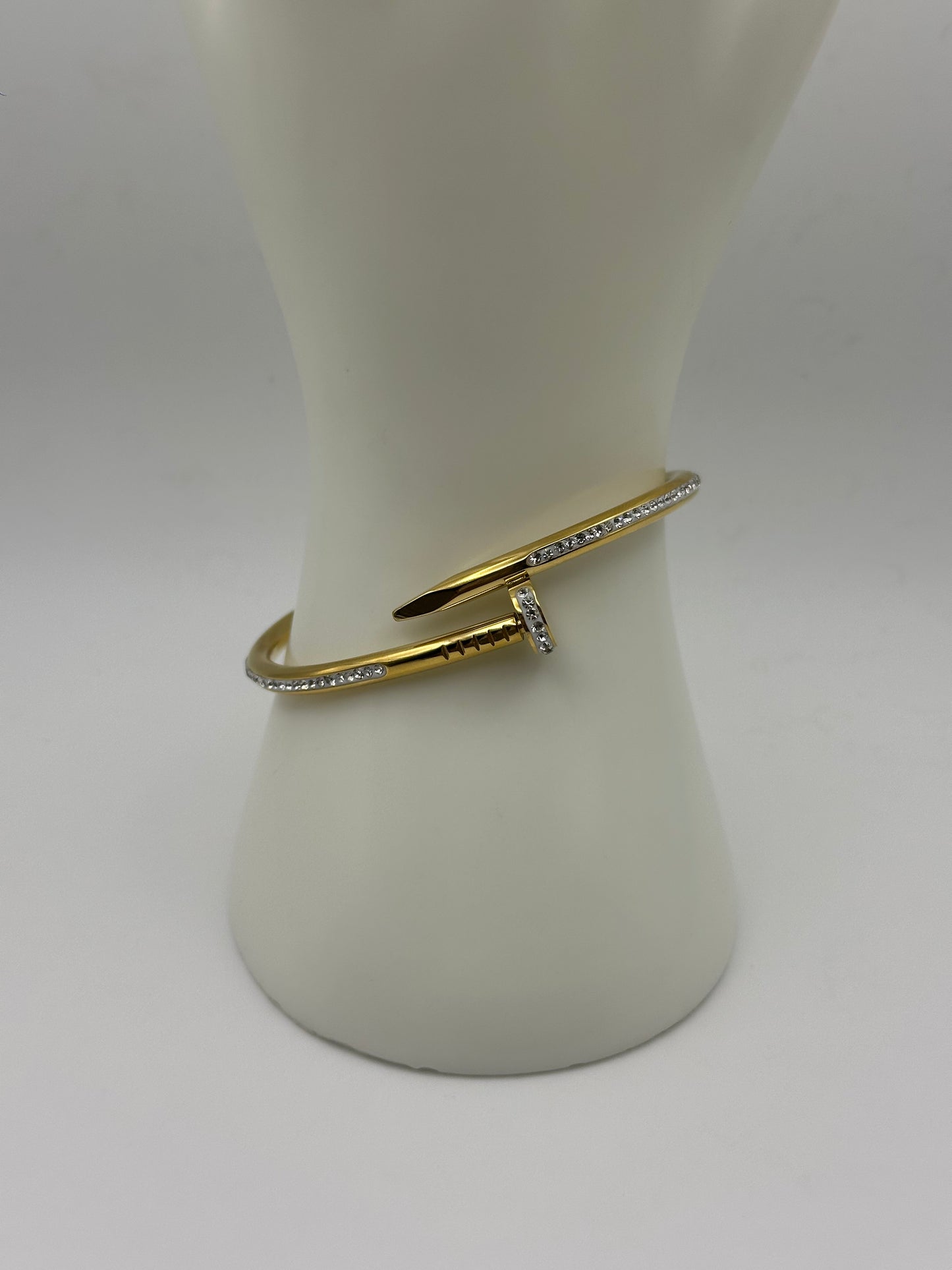 Nail Bangle w/ White Stones