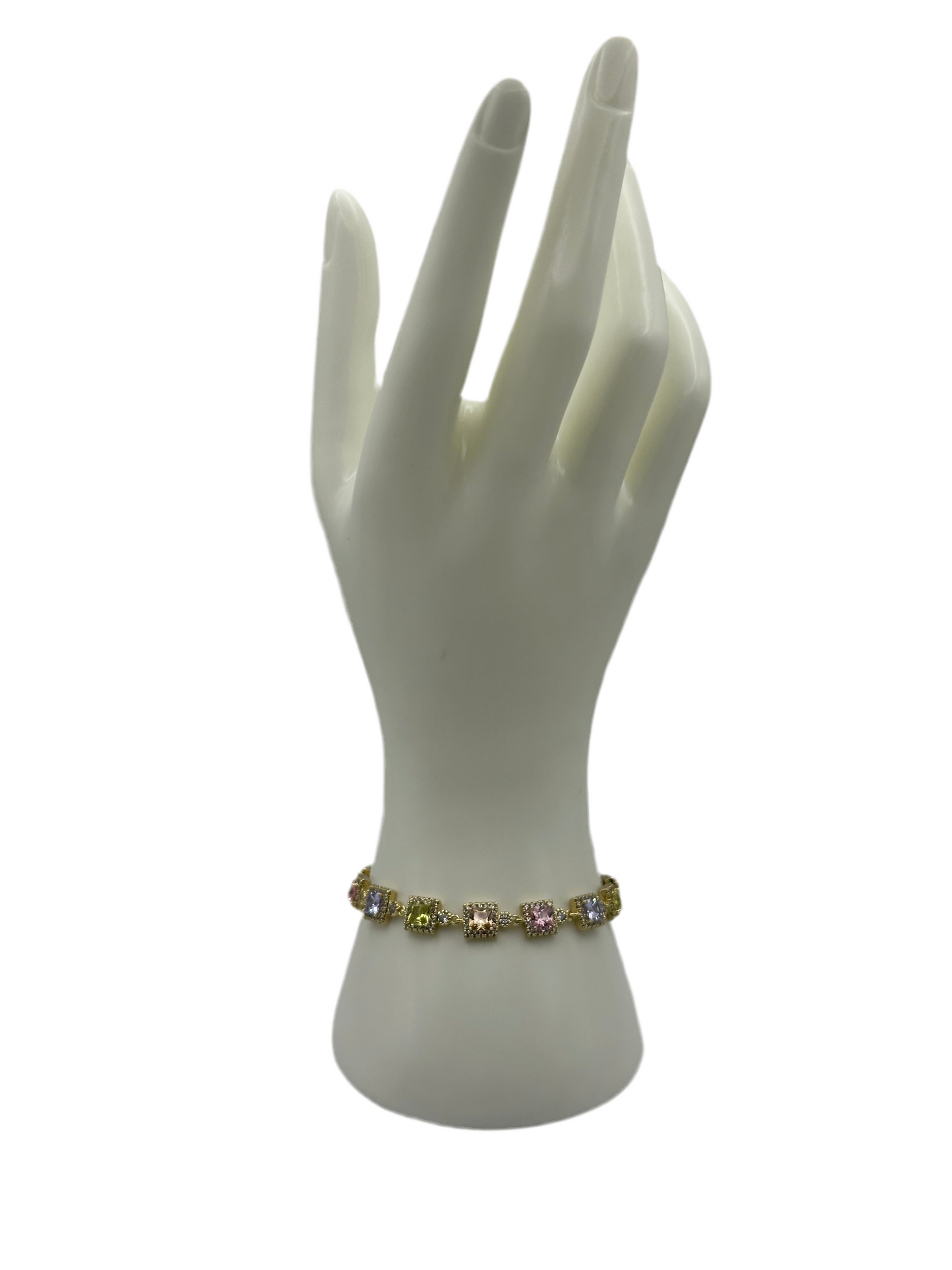 Gold Square Multi Color Bracelet