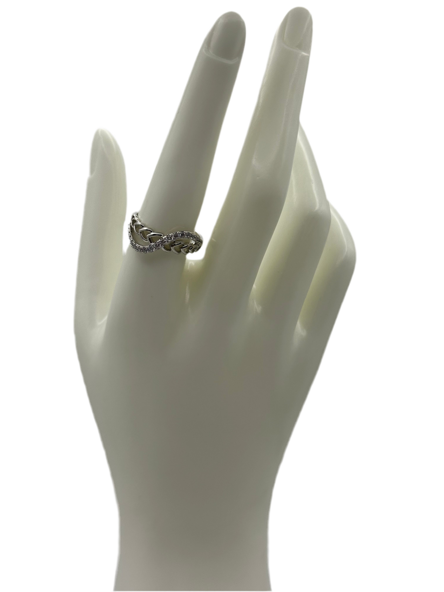 Silver Heart Wave Ring