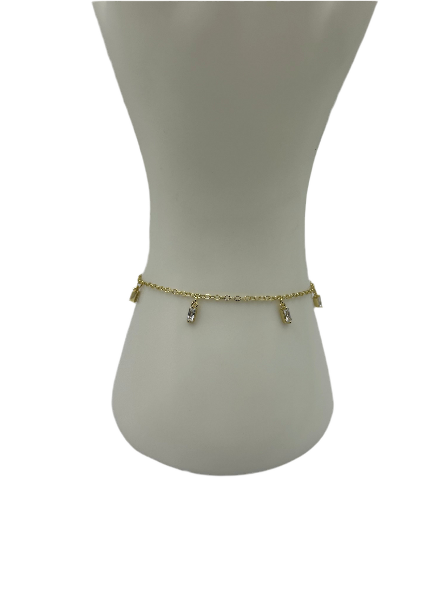 White Stone Charm Bracelet
