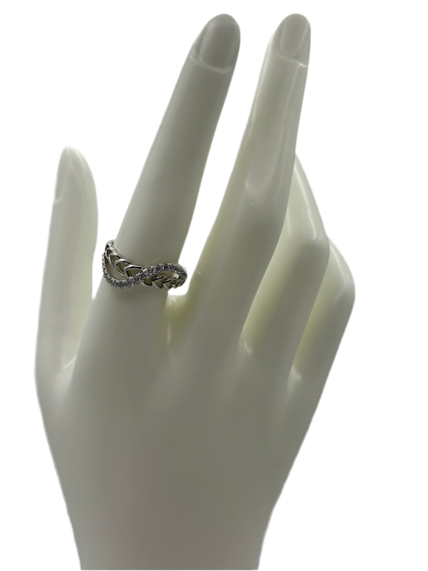Silver Heart Wave Ring