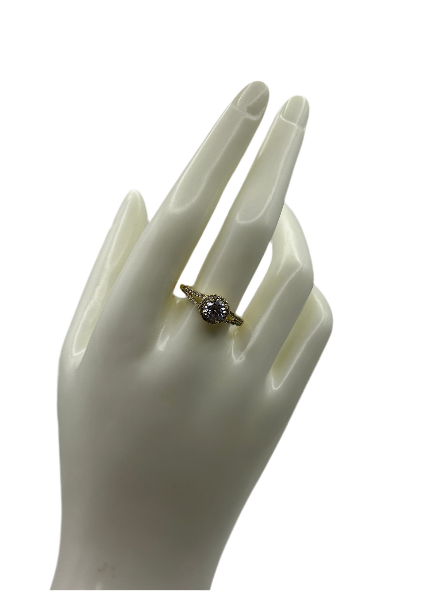 White Round Stone Ring