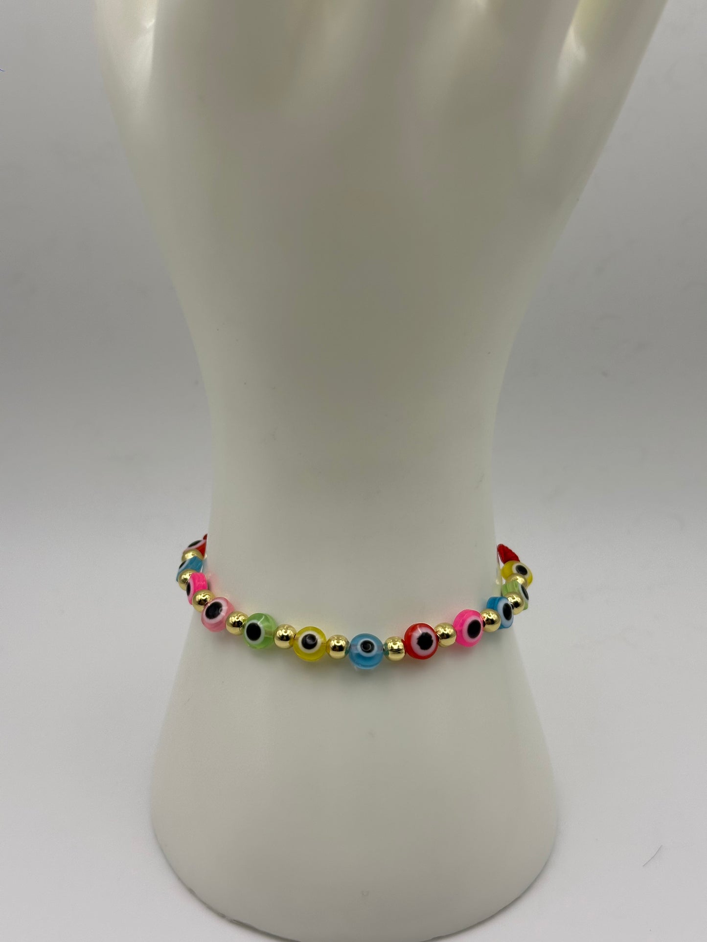 Small Multi Color Eye Red String Bracelet
