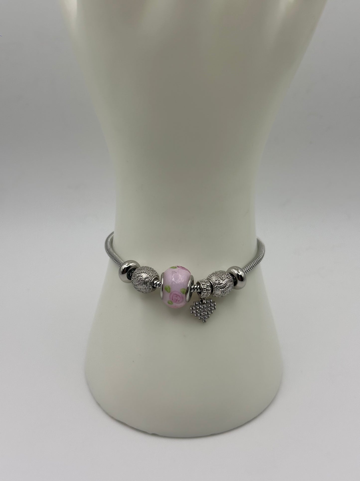 Silver Pink Pan Bracelet