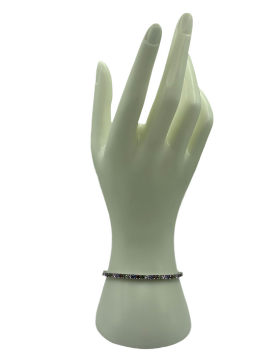 Silver Multi Color Tennis Bracelet