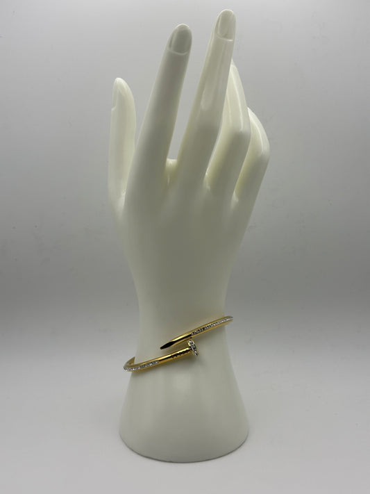 Nail Bangle w/ White Stones