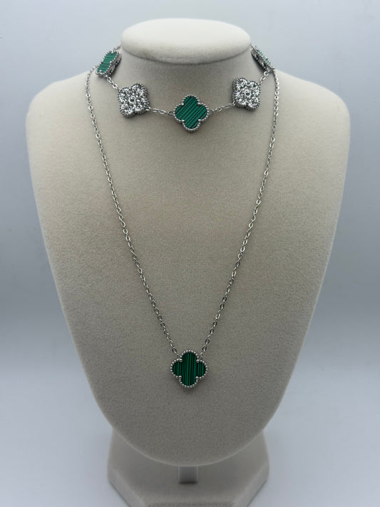 Green Trebol Flower Set