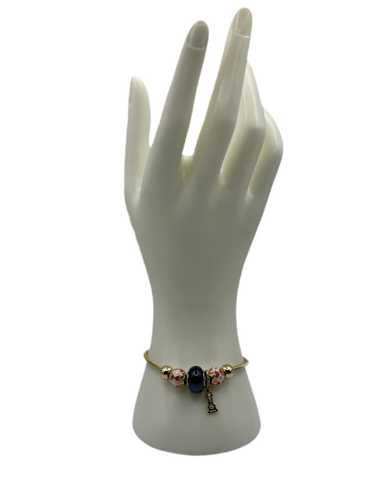 Gold Black Pan Bracelet