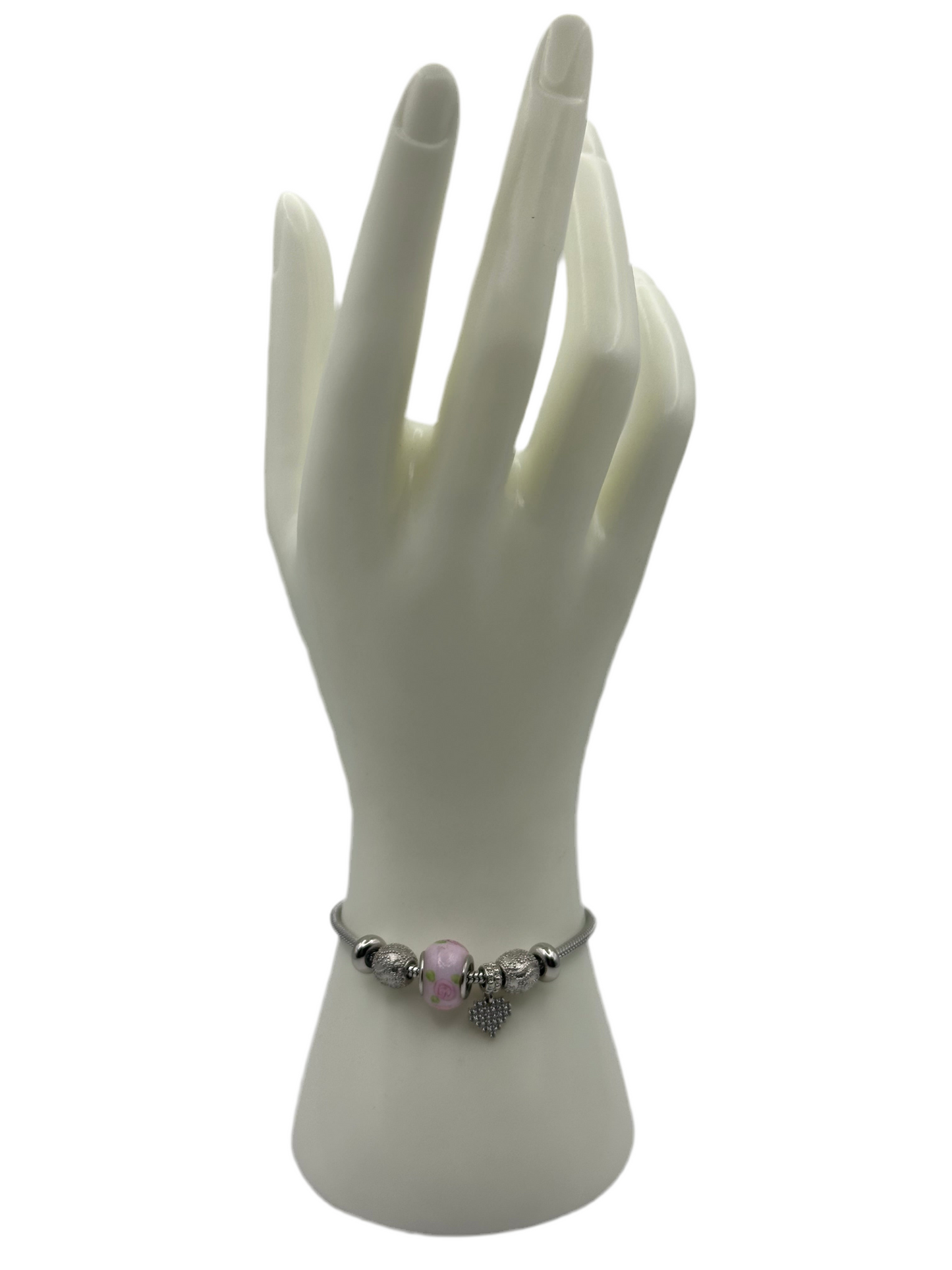 Silver Pink Pan Bracelet
