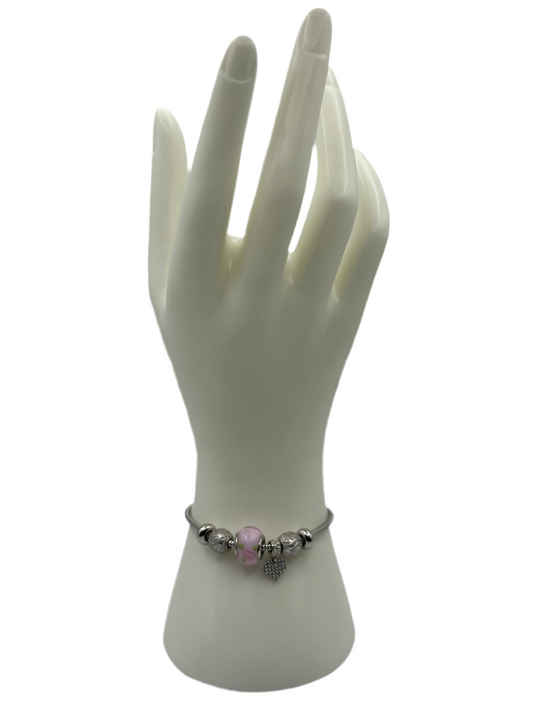 Silver Pink Pan Bracelet