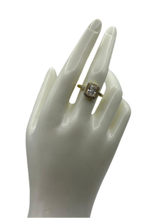 White Square Stone Ring
