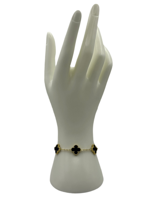Black Trébol Flower Bracelet