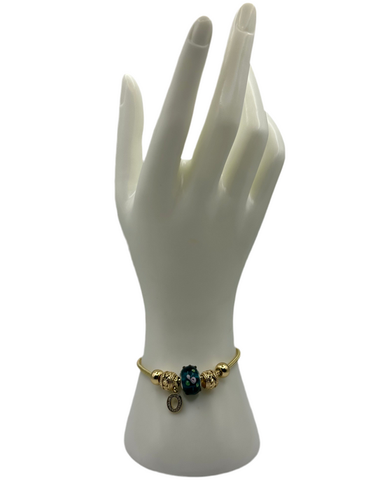 Gold Dark Blue Pan Bracelet