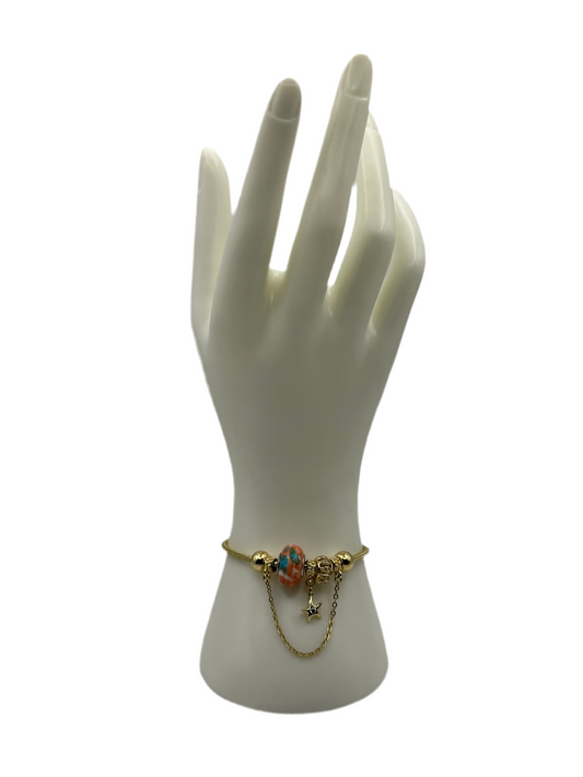 Gold Orange Pan Bracelet