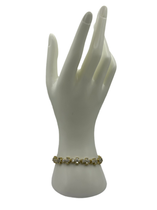 White Stone Cross Bracelet