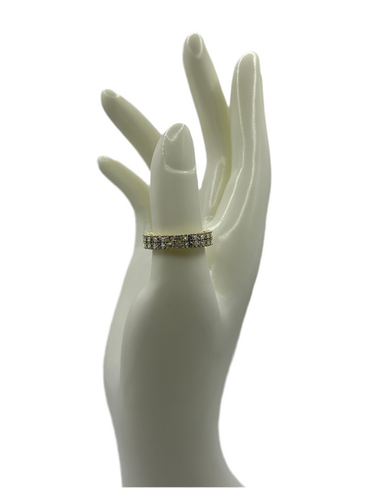 2 Line White Stone Band