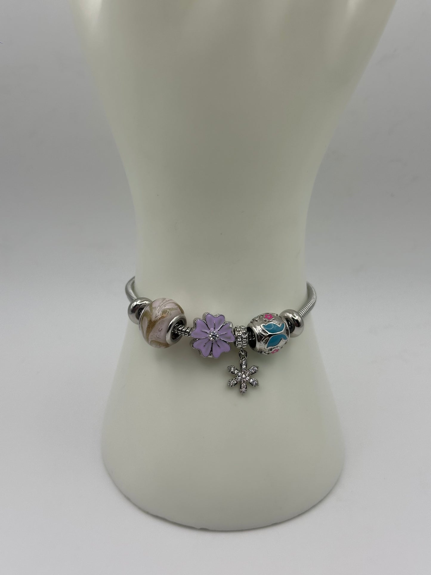 Silver Lavender Pan Bracelet