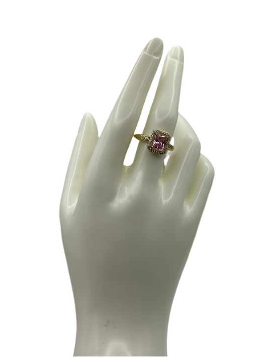 Pink Square Stone Ring