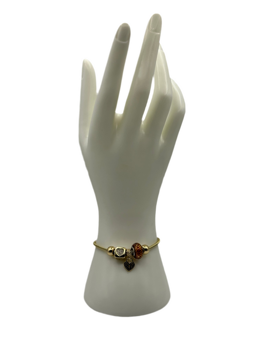 Gold Brown Pan Bracelet