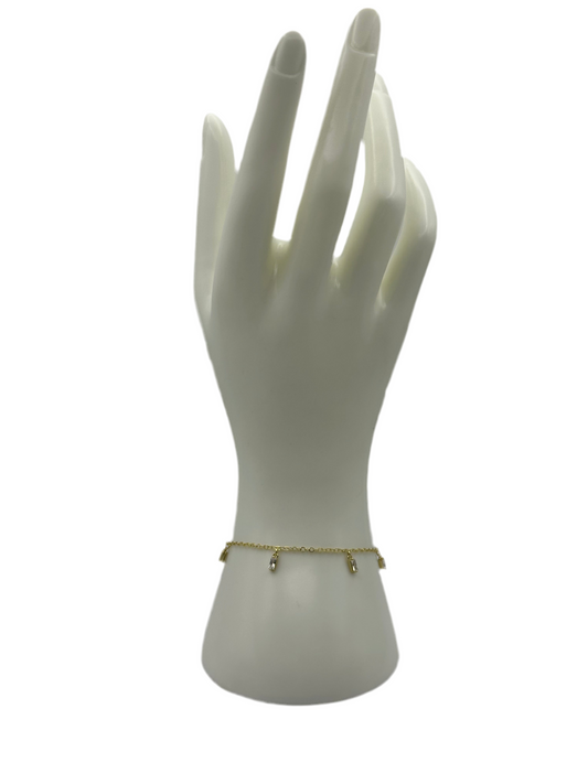 White Stone Charm Bracelet
