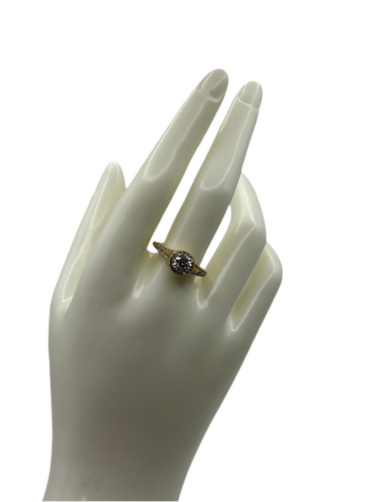 White Round Stone Ring