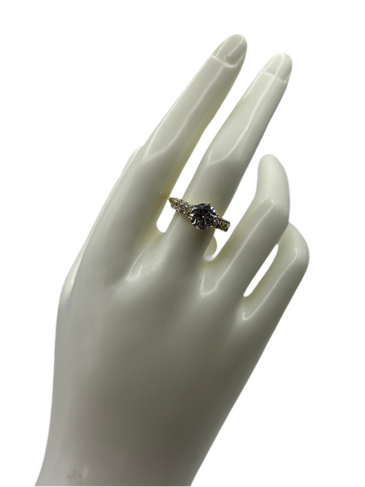 White Round Stone Ring